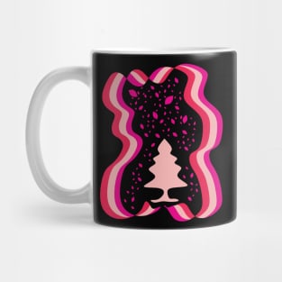 Evergreen Tree Illustration Pink Mug